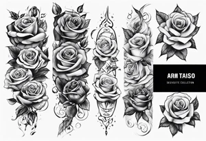 Half-sleeve arm tattoo. roses tattoo idea