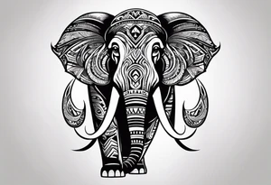strong mammoth tribal tattoo idea