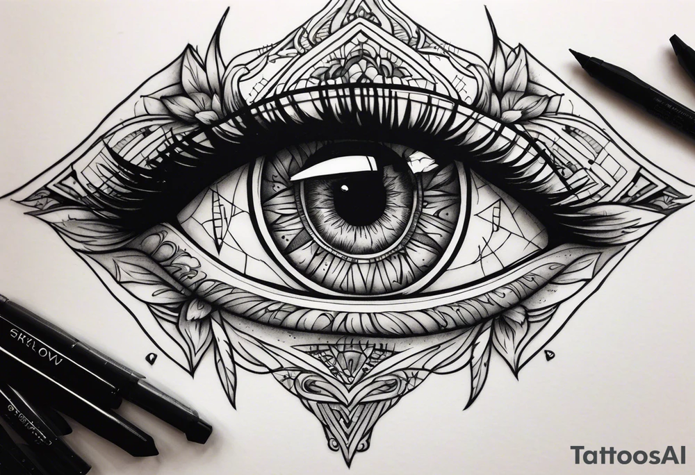 Artistic Eye tattoo idea