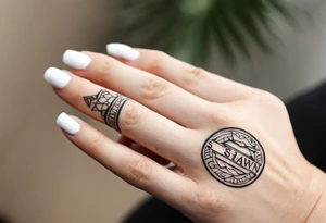 Name Shawn on ring finger tattoo idea