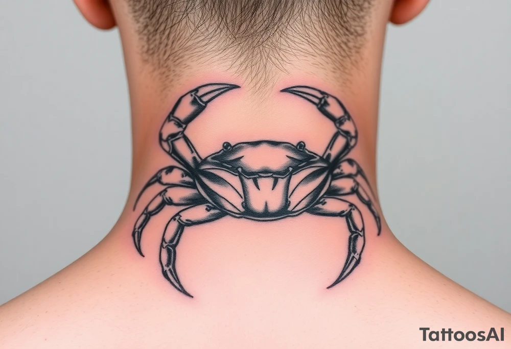 powerful vicious crab ready to defend proudly showing off that a crab is the sign of a cancerg tattoo idea
