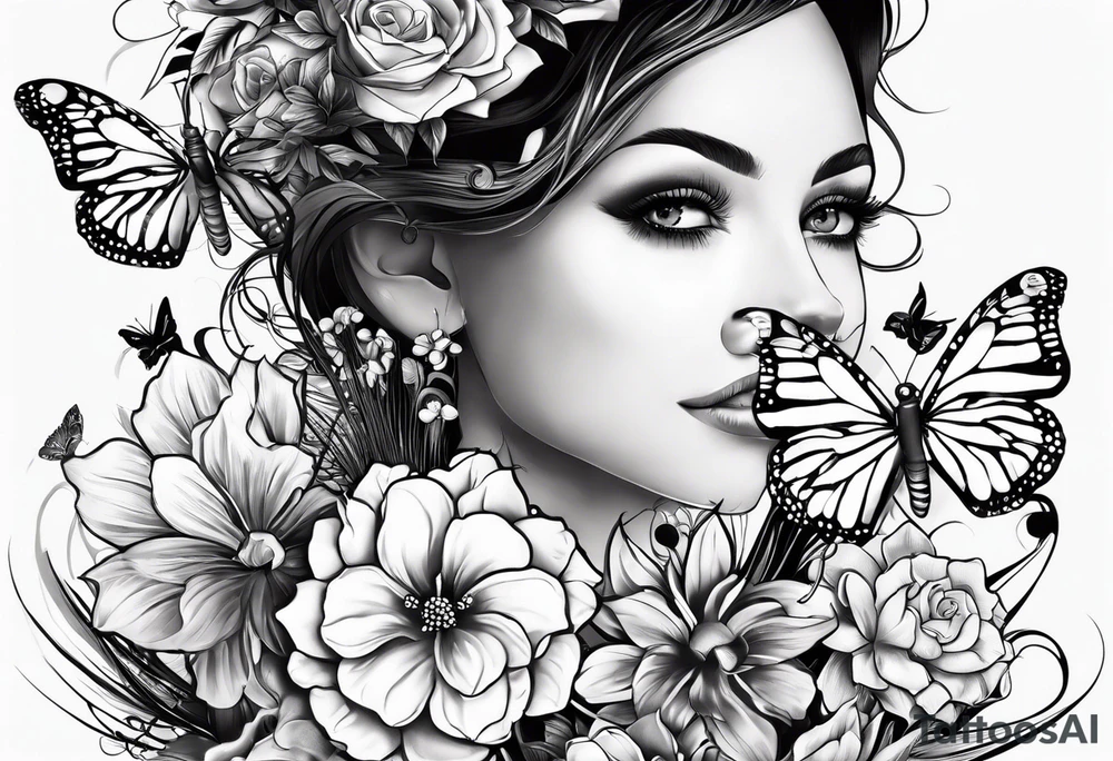tattoo to represent that I have 3 children (girls). For inspiration I like flowers, butterflies, the beach, giraffes, tattoo idea