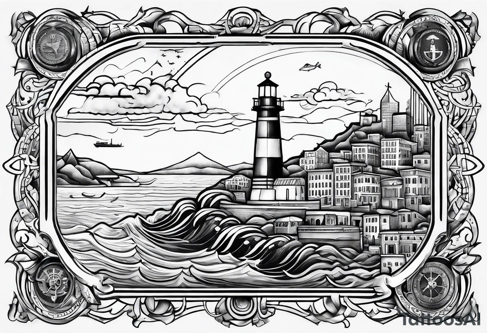 Coast Guard San Francisco map tattoo idea