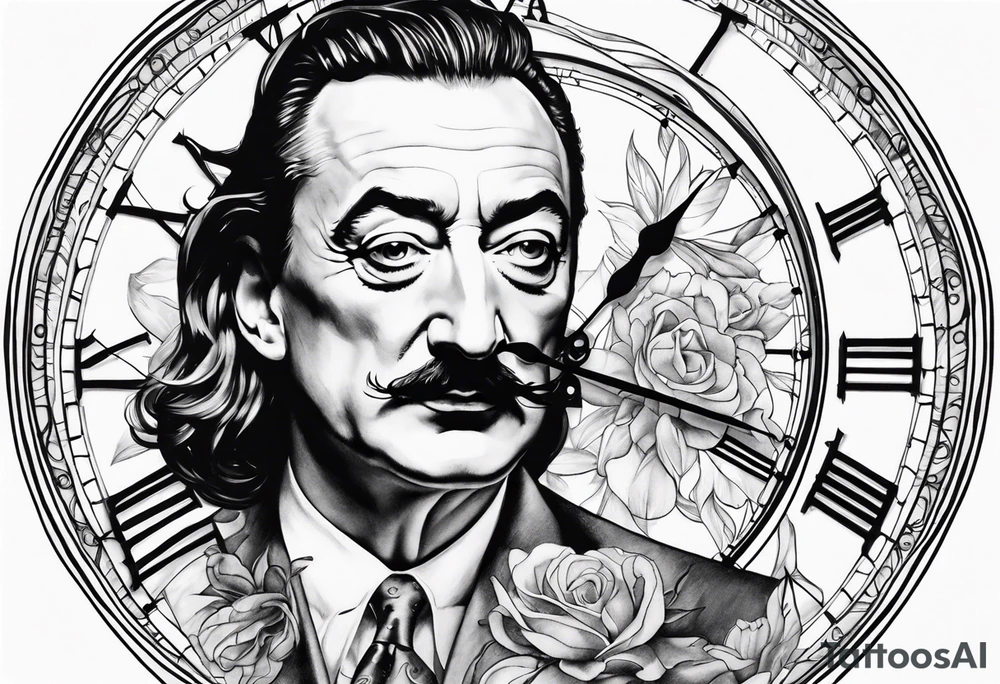 salvador dali clock tattoo idea