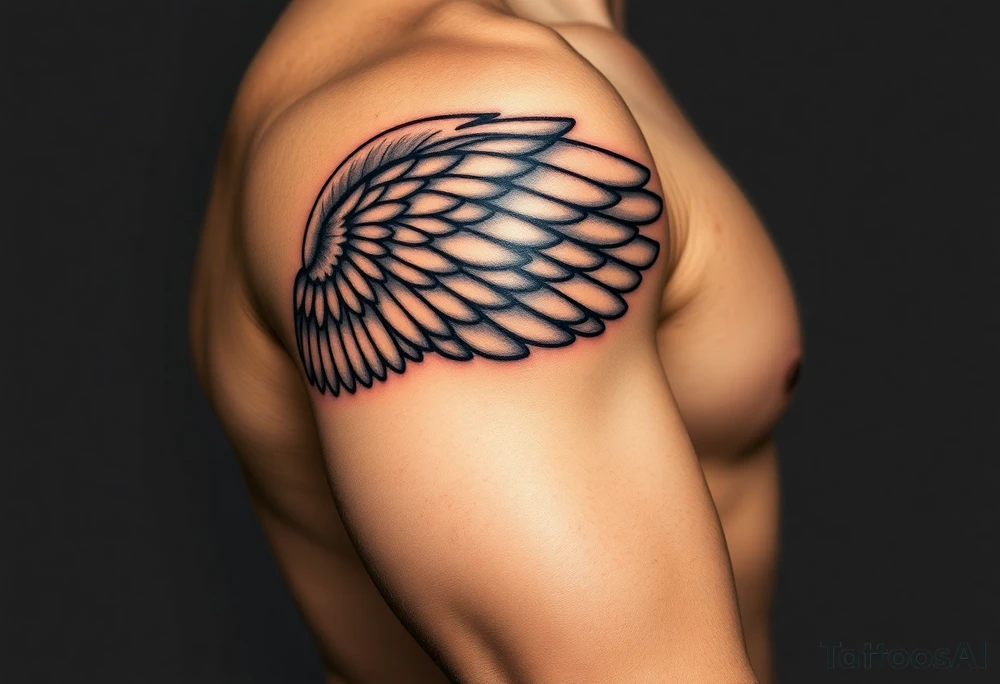 Mended Wing (kintsugi)
A feathered wing with fine hairline “cracks” that are filled (not shattered) in a gold-effect line. Reads: healed + stronger.
Tiny text option along the radius: “grace made strong” (2 Cor 12:9) or simply “still rising.” tattoo idea