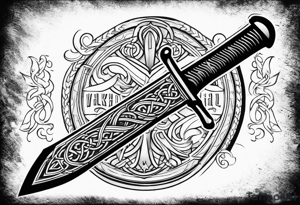 Viking sword Valhalla image tattoo idea
