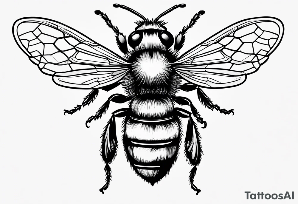 sketch of simple bee tattoo idea
