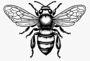 sketch of simple bee tattoo idea