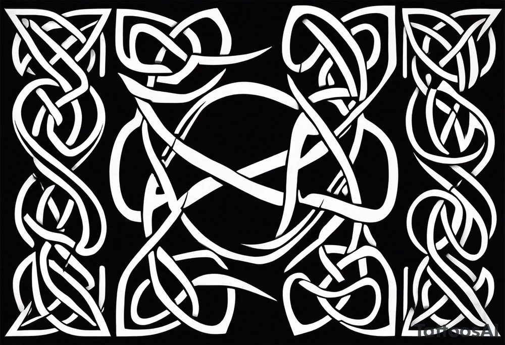 Celtic lettering Tada gan iarracht with the dara knot tattoo idea