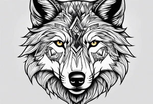 alpha wolf for mans chest tattoo idea