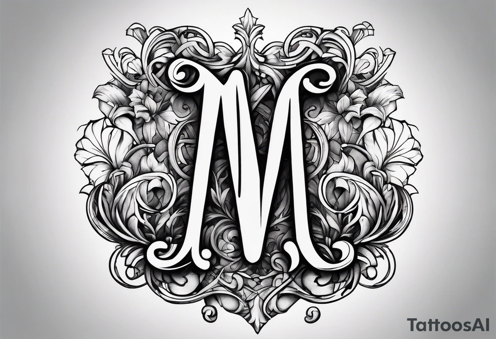 Letter M and letter S intertwined tattoo idea