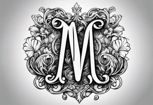 Letter M and letter S intertwined tattoo idea