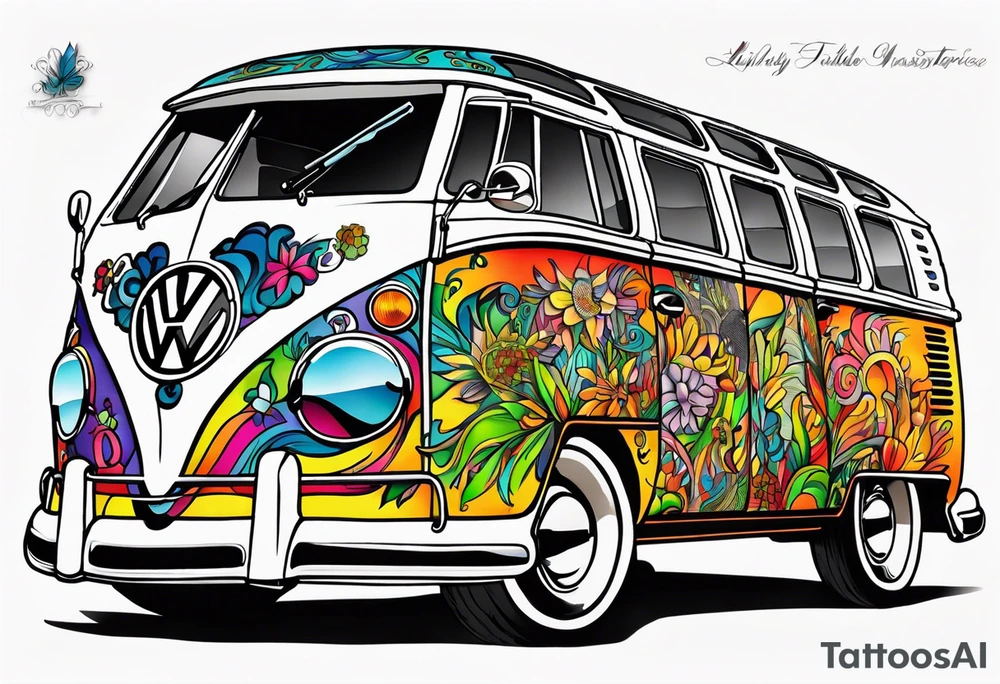 1967 21 window vw bus ragtop tattoo idea