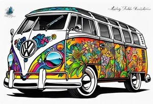 1967 21 window vw bus ragtop tattoo idea