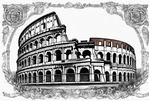 Weathered Roman colosseum tattoo idea