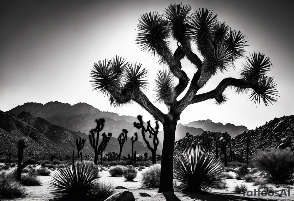 Tall Joshua tree tattoo idea