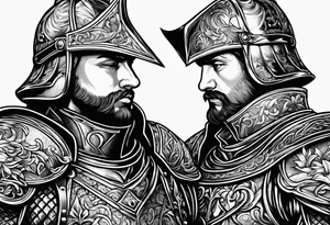two male knights in love tattoo idea