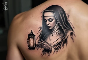 nun with lantern tattoo idea