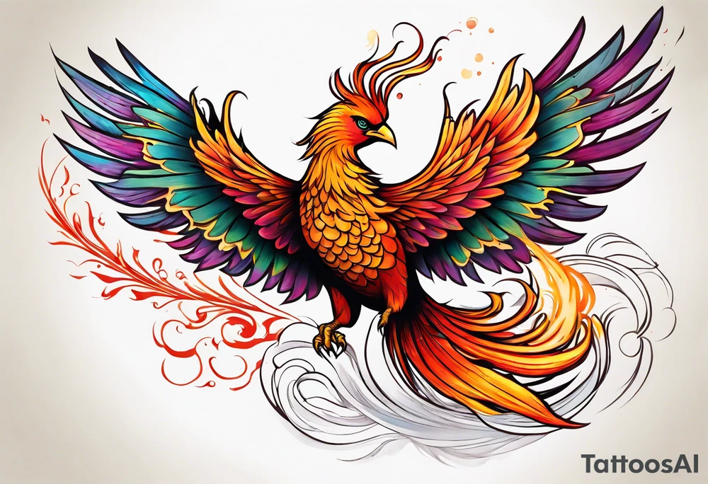 Flying Phoenix tattoo idea