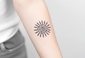 Fibonacci spiral sun tattoo idea