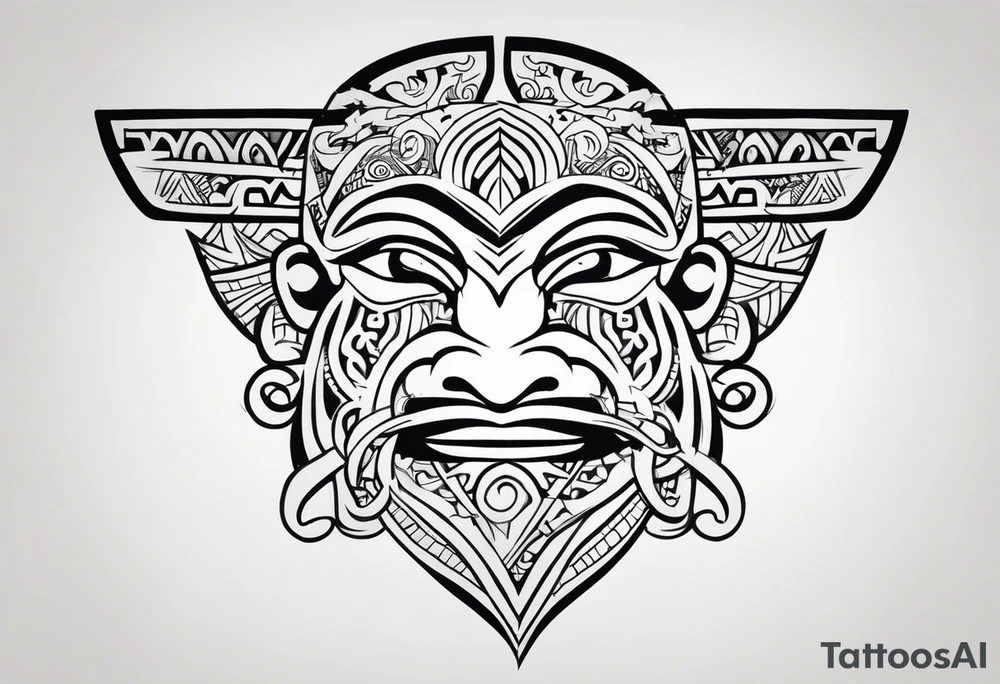 Polynesian chin tattoo tattoo idea