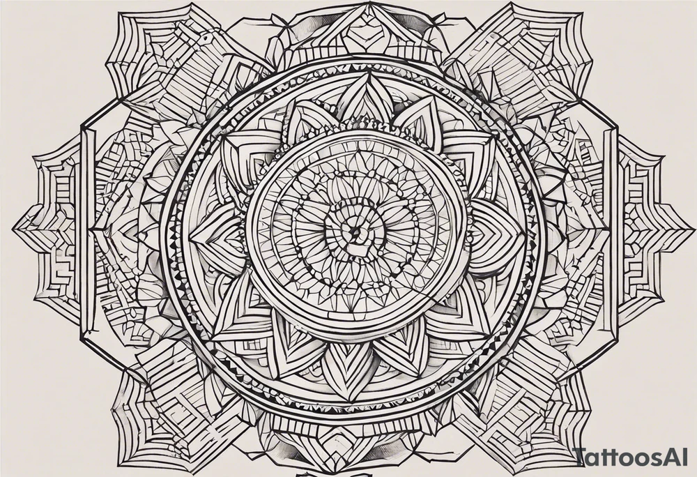 Absolutely! Here's the revised description for TattoosAI:

Tattoo Description:

I'd like a minimalist geometric tattoo design symbolizing balance in life.  The design should be abstract and avoid using a scale or mandala. I'm open to various geometric shapes and patterns, but prioritize a harmonious and balanced overall look. tattoo idea