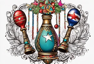 2 swinging maracas with cuban star tattoo idea