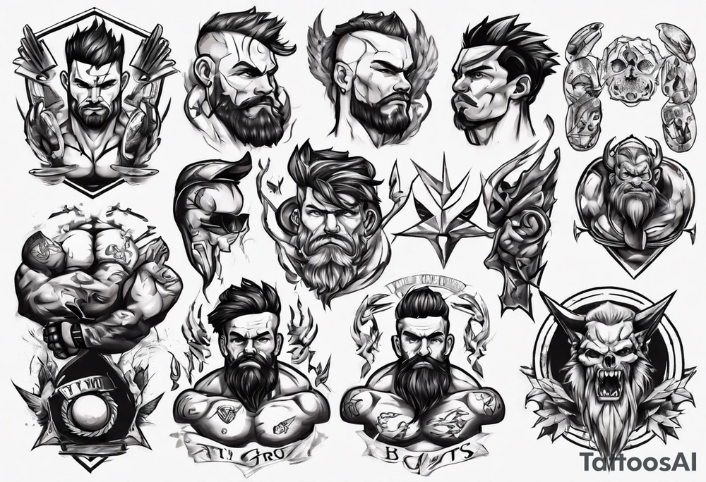 gym bros tattoo idea