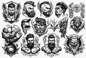 gym bros tattoo idea