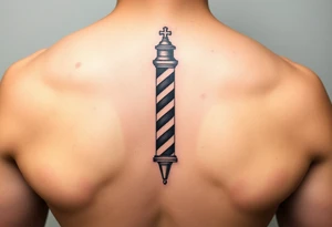 Minimalistic barber pole tattoo idea