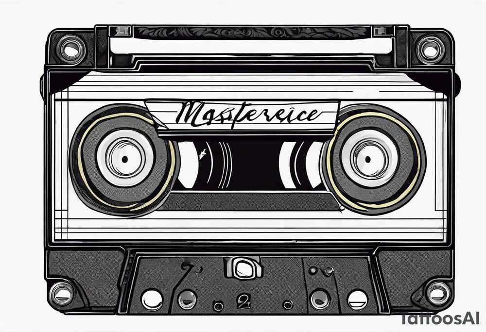cassette tape with large label tattoo idea