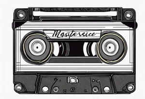 cassette tape with large label tattoo idea