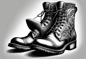 Guy with big boots tattoo idea