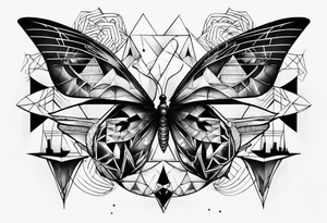 Geometric music tattoo idea