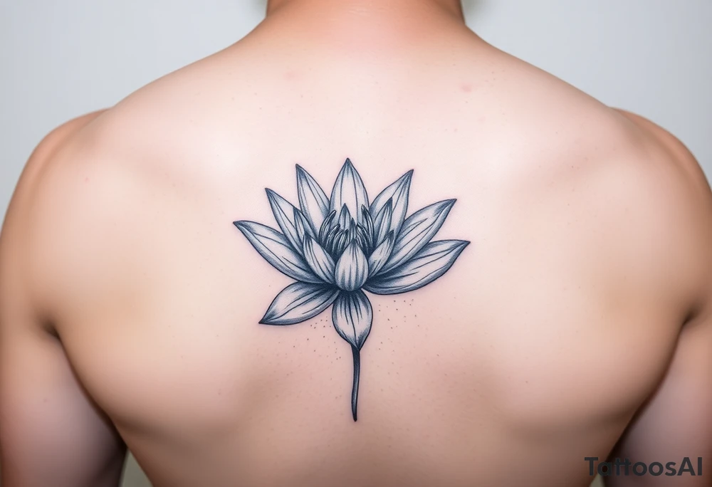 Water lily and daisy watercolor tattoo idea