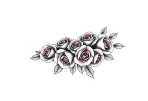 Small Roses fully filling up the inside of an lateral elongated diamond shape tattoo idea
