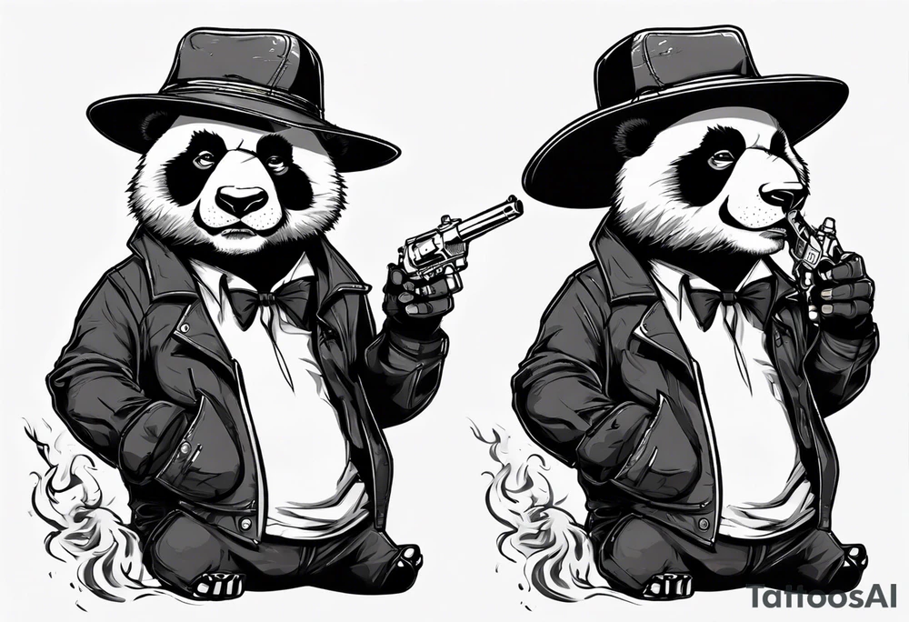 gangster panda angry

smoking with a gun wearing hat tattoo idea