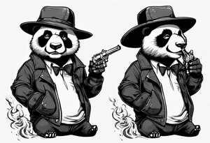 gangster panda angry

smoking with a gun wearing hat tattoo idea