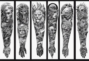 mens full arm tattoo idea