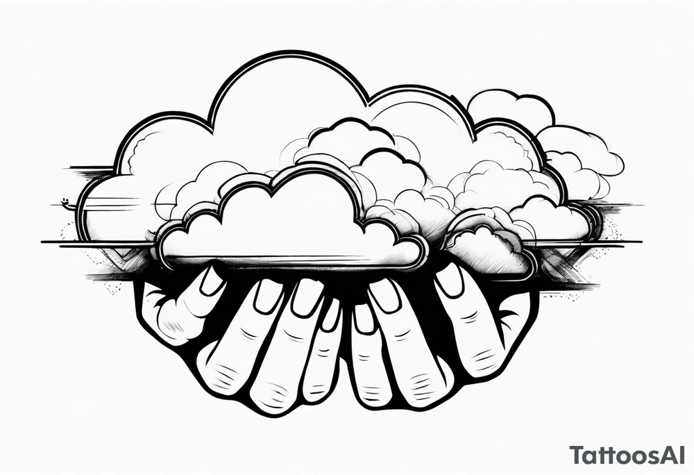 cloud, hands tattoo idea