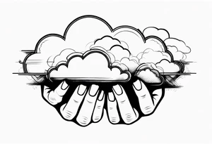 cloud, hands tattoo idea