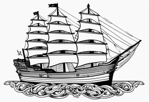Ship with the names Albie and Crew tattoo idea
