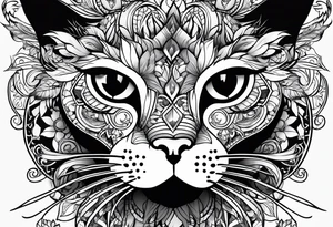 black cat with penis tattoo idea