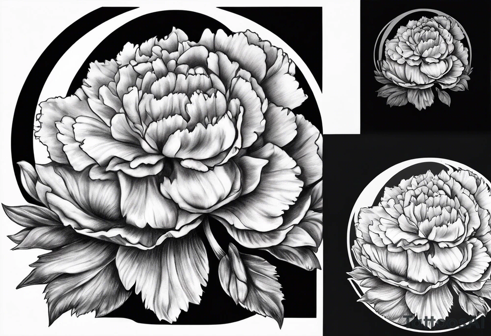 Carnation full moon tattoo idea