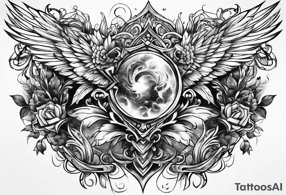 Half chest tattoo tattoo idea