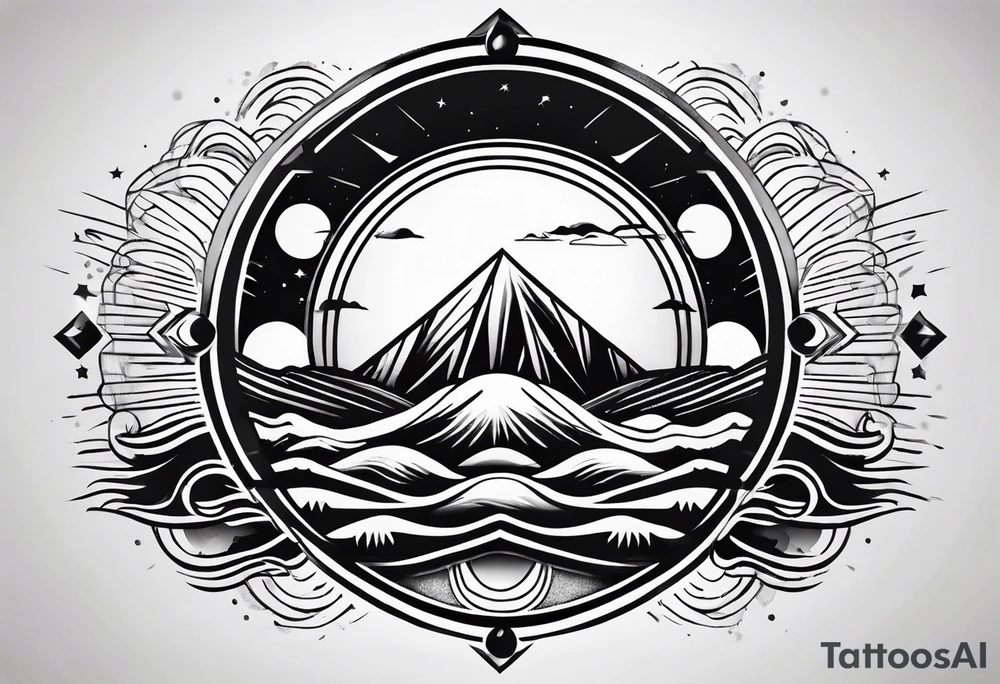 synthwave sun tattoo idea