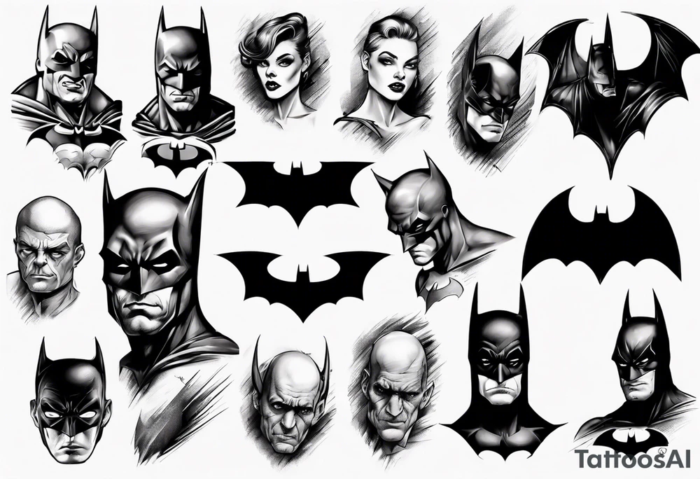 batman gotham sleeve tattoo idea