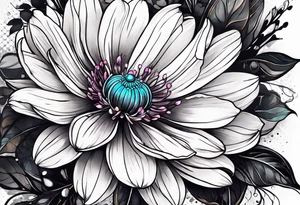 cosmos flower design tattoo idea
