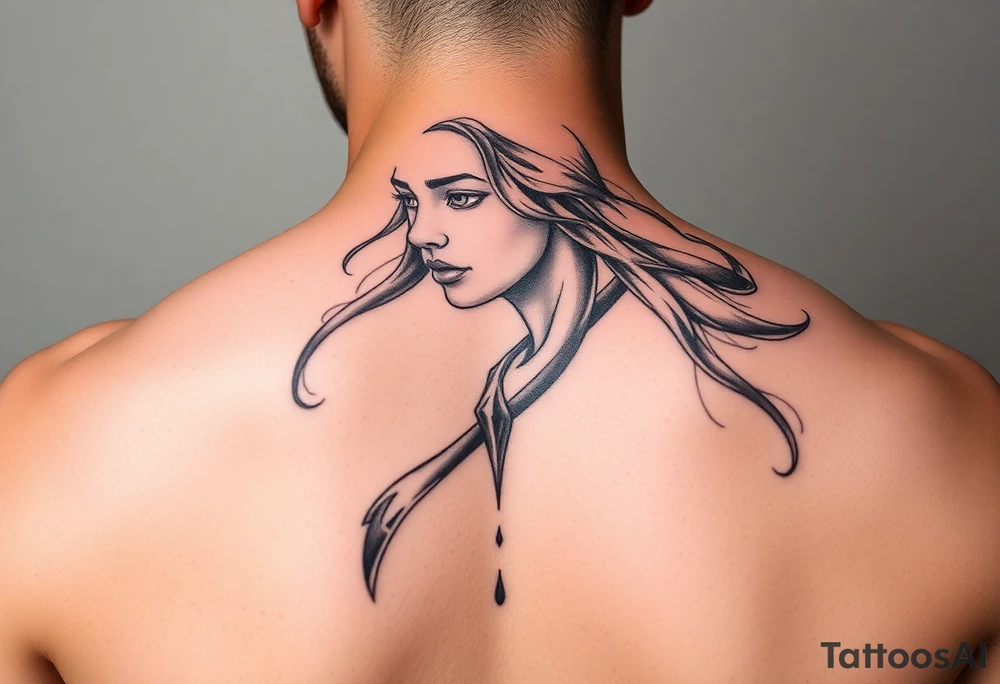 Female water bearer tattoo idea