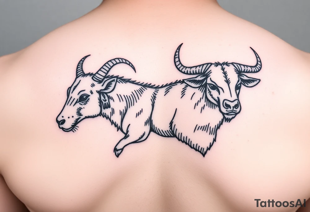 Rat, goat, dog, ox tattoo idea